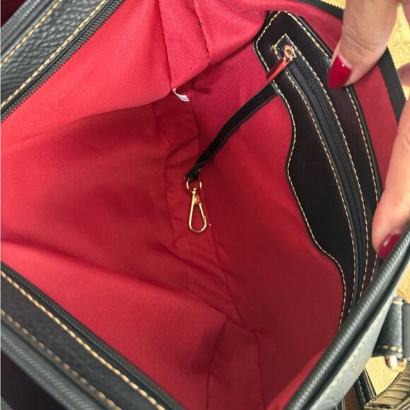 Color Block Accordion Multi Pocket Satchel Purse Mezon Handbags Like New - Picture 6 of 9